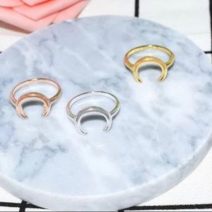 Crescent Moon Horn Ring